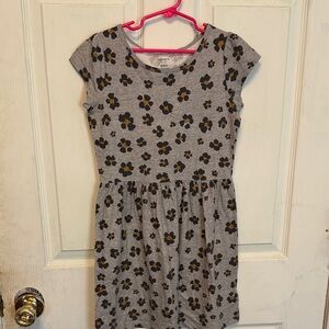 Carter's Gray Dress with Black and Brown Floral Design